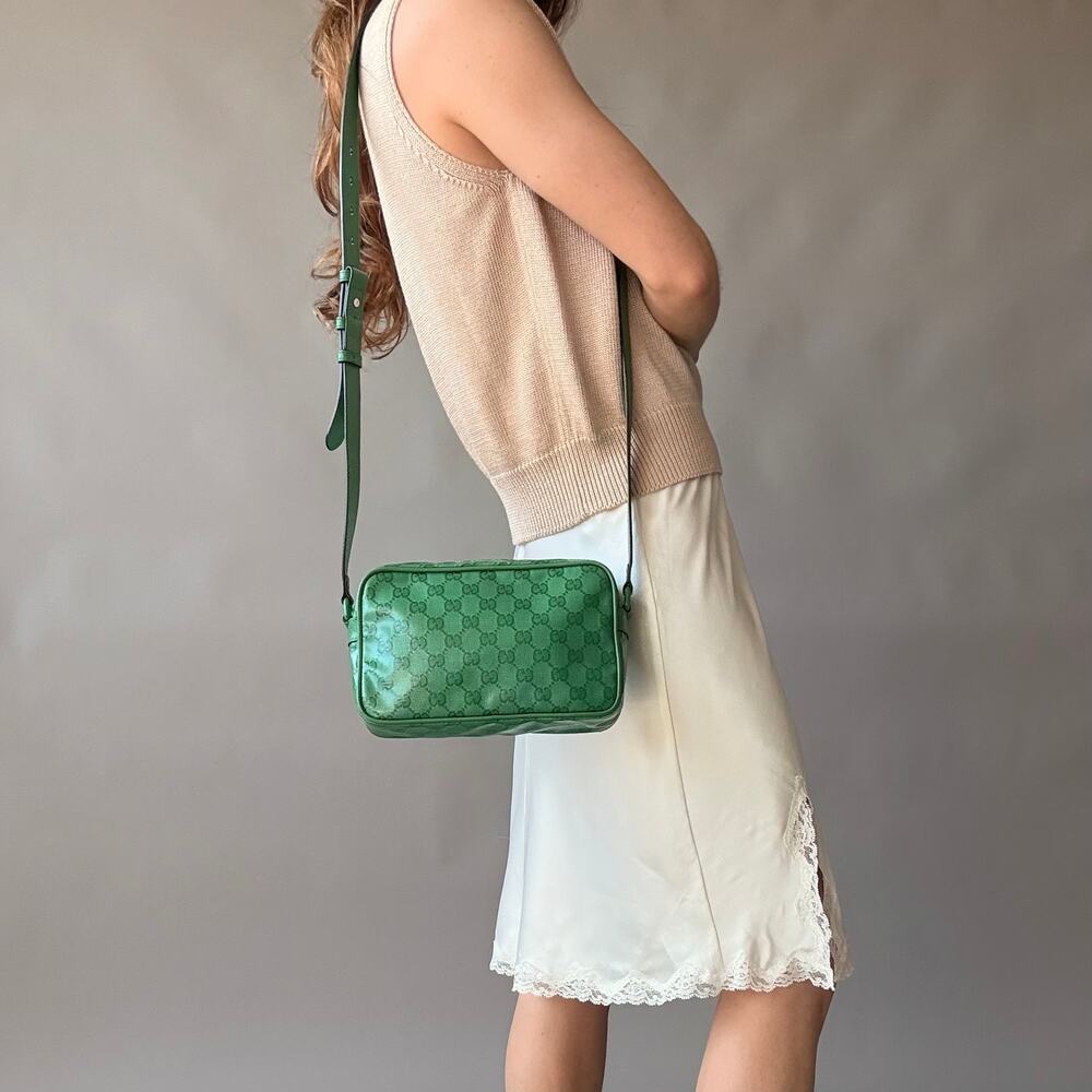 Gucci GG Crystal Mini Crossbody - Green Canvas